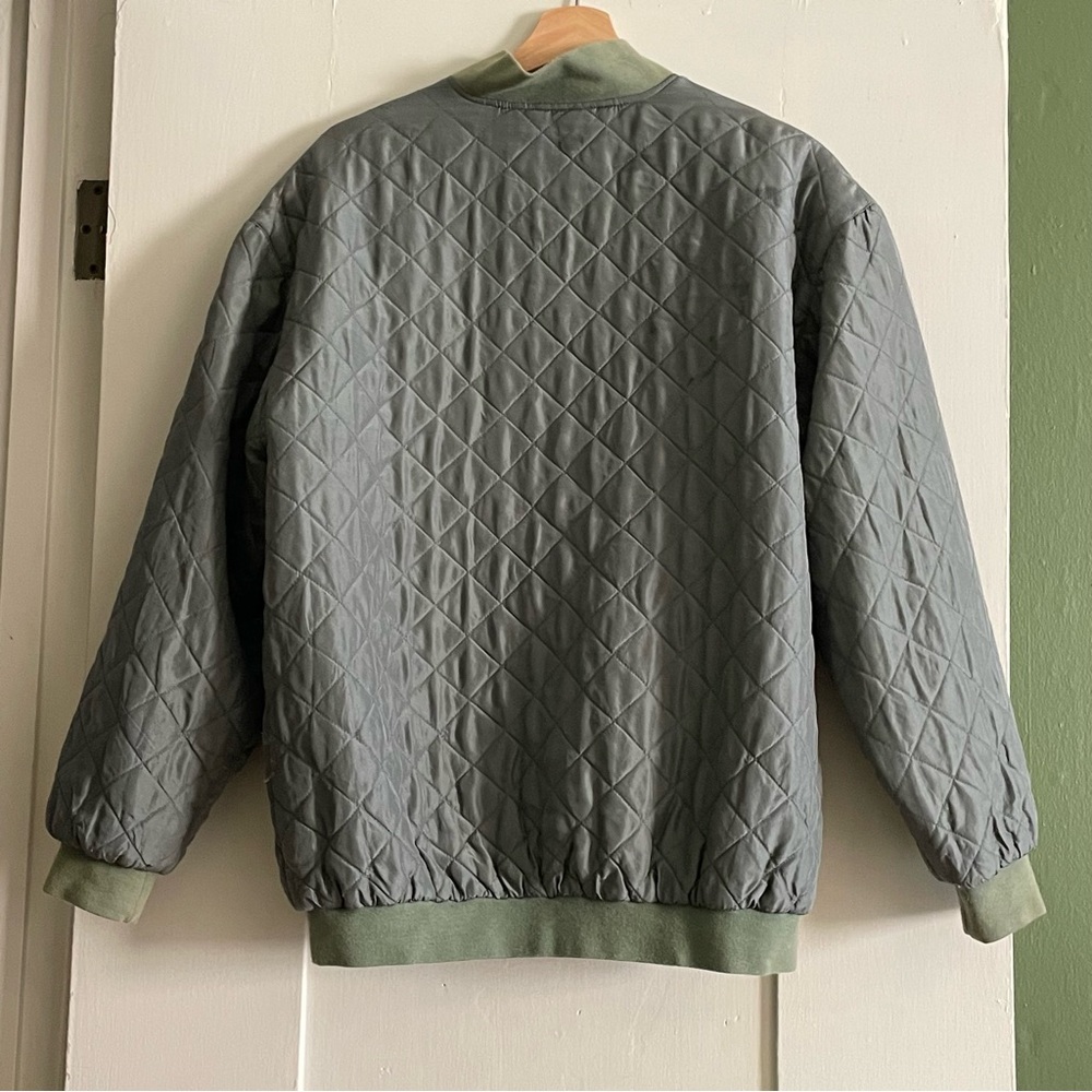 Vintage Quilted Silk Bomber Jacket - Picture 3 of 3